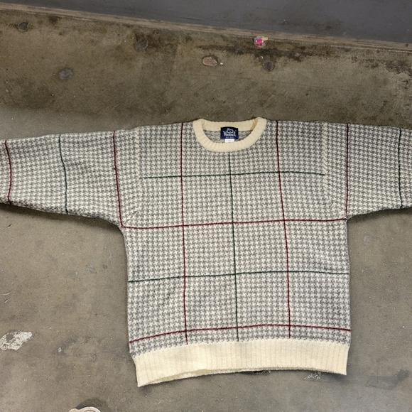 Vintage Woolrich John Rich And Bros Wool Sweater Tan Brown Pullover Size Medium - Picture 4 of 8